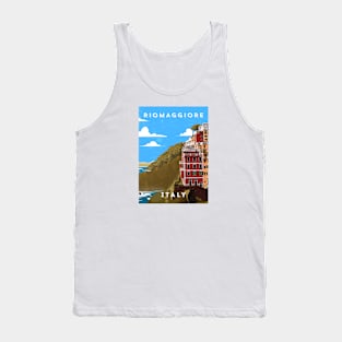 Riomaggiore, Italy. Retro travel minimalist poster Tank Top